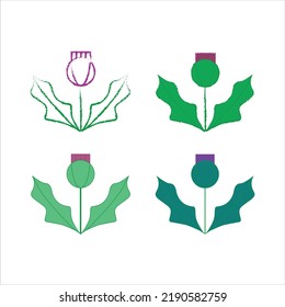 Thistle floral emblem of Scotland design vector flat modern isolated illustration