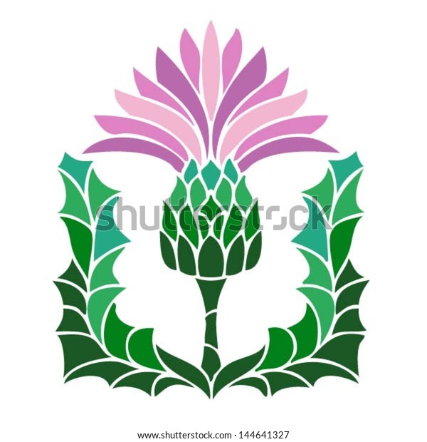 Thistle Floral Emblem Scotland Vector Illustration Stock Vector ...