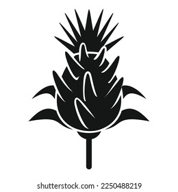 Thistle flower icon simple vector. Silymarin plant. Milk scottish