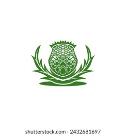 vector de diseño de logotipo de flor de cardo