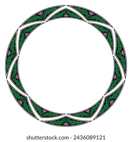 Thistle flower and ornament round leaf thistle. The Symbol Of Scotland, isolated on white, vector illustration