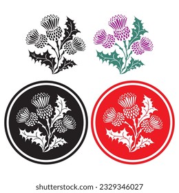 A Thistle Flower, The Symbol Of Scotland Vector Illustration