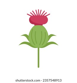 Thistle icon flat vector. Flower milk. Scotland plant isolated