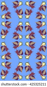 thistle leaves and flowers vector graphic pattern