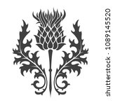 thistle silhouette print heraldry