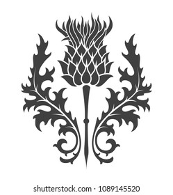 thistle silhouette print heraldry