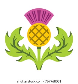 Thistle. Vector Flat style colorful Cartoon illustration.