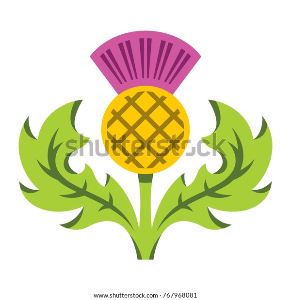 Thistle Vector Flat Style Colorful Cartoon Stock Vector (Royalty Free ...