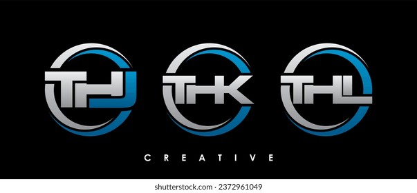 THJ, THK, THL Letter Initial Logo Design Template Vector Illustration