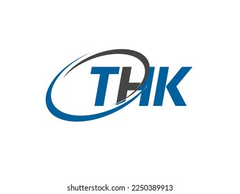 THK letter creative modern elegant swoosh logo design