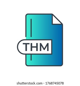 THM File Format Icon. THM extension gradiant icon.
