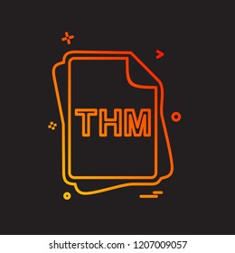 THM file type icon design vector