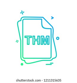 THM file type icon design vector