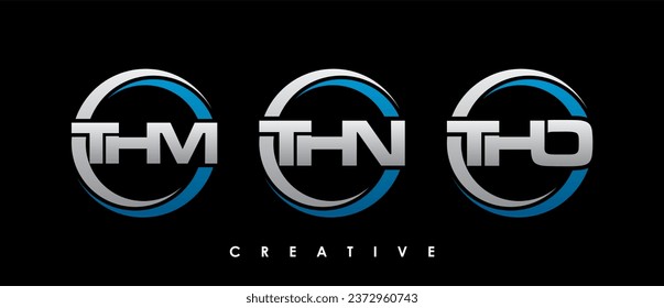 THM, THN, THO Letter Initial Logo Design Template Vector Illustration