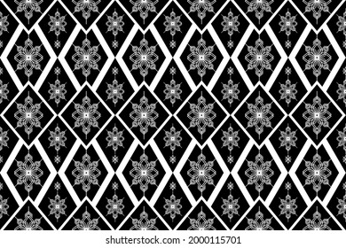 thnic abstract triangle pattern art. Seamless pattern in tribal, folk embroidery, and Mexican style. Aztec geometric art ornament print.Design for carpet, clothing, wrapping, fabric, cover, textile