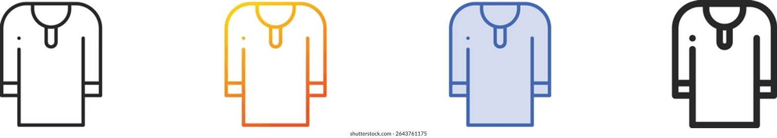 thobe icon.Thin Linear, Gradient, Blue Stroke and bold Style Design Isolated On White Background