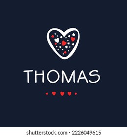Thomas Calligraphy male name, Vector illustration.