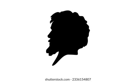 Thomas Carlyle silhouette, high quality vector