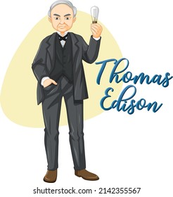 Thomas Edison cartoon character illustration