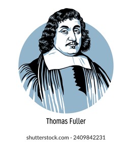 Thomas Fuller is an English historian, theologian, writer, and Doctor of Divinity at Cambridge. Hand drawn vector illustration