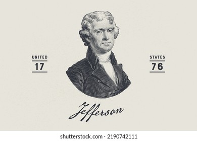 Thomas Jefferson | Farmhouse | Print | EPS10