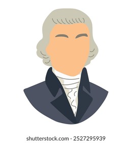 Thomas Jefferson Symbol Clipart Avatar Logo, einzelne Illustration