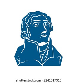 Thomas Jefferson icon isolated flat