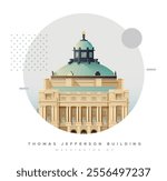 Thomas Jefferson - Main Library - Washington DC , USA - Stock Illustration as EPS 10 File