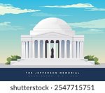 Thomas Jefferson Memorial - Monument in Washington, D.C., United States - Stock Illustration as EPS 10 File