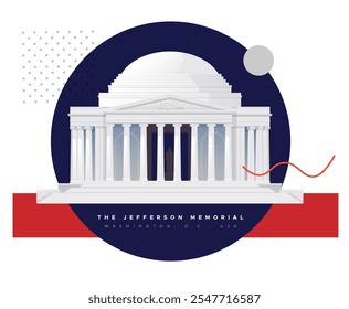 Thomas Jefferson Memorial - Monumento en Washington, D.C., Estados Unidos - Ilustración de stock como archivo EPS 10