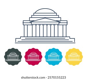 Thomas Jefferson Memorial - Monument in Washington, D.C., United States - Stock Illustration as EPS 10 File