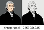 Thomas Jefferson portrait vector graphics