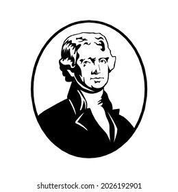 Thomas Jefferson - The third President of the United States of America 1801-1809 in eps 10