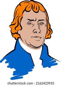 Thomas Jefferson Vector Drawing Colored Surfaces Stock Vector (royalty 