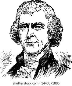 Thomas Jefferson, vintage engraved illustration