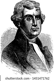 Thomas Jefferson, vintage engraved illustration