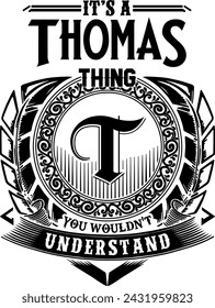 Thomas diseño de apellido para serigrafía en camisetas