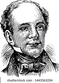 Thomas Moore, Vintage Engraved Illustration