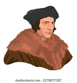 Thomas More (1478 - 1535). English statesman, lawyer, philosopher, humanist writer of the Renaissance period. In his work called Utopia, written in 1516, he ideally describes the political system of a