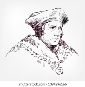 Thomas More Vector Sketch Portrait