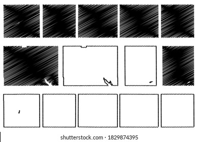Thomas, Smith, Sumner, Scott, Reno, Stanton and Stevens County, Kansas (U.S. county, United States of America, USA, U.S., US) map vector illustration, scribble sketch map