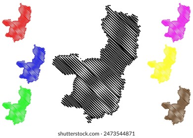 Thompson-Nicola Regional District (Canada, British Columbia or BC Province, North America) map vector illustration, scribble sketch Thompson Nicola map