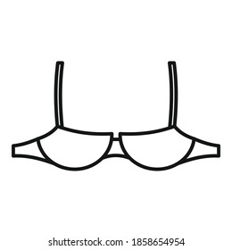 Icono del sujetador de la longitud. Icono del vector del sujetador de contorno para el diseño web aislado en fondo blanco