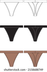 Thong Fashion Flat Editable Templates