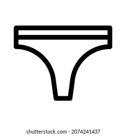 Icono de la canción sobre fondo blanco. Icono de delgada línea, ropa interior y hembra, signo de ropa interior. Gráficos vectoriales