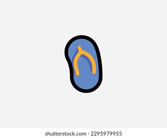 Icono de vector de sandalia larga. Flip Flops. Ilustración de Emoji. Emoticono vectorial de zapatillas aisladas