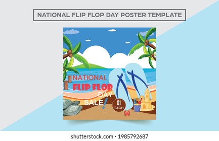 Thongs in the sand Australia Day (Flip Flops). National Australia holiday, festival. Independence day. vector illustration.