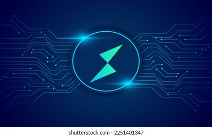 Thor Chain (RUNE) icon logo with crypto currency themed circle background design. Thor Chain urrency vector illustration blockchain technology concept 