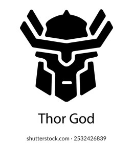 Thor god icon in filled style