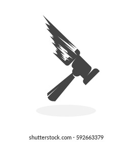 Thor hammer icon illustration isolated on white background sign symbol. Thor hammer vector logo. Flat design style. Modern vector pictogram for web graphics - stock vector svg